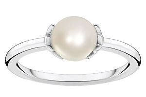 THOMAS SABO Schmuck Damenring Perle mit Sternen Silber TR2298-167-14