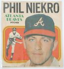 1970 Topps Baseball 9" x 9.5" Poster Insert #2 of 24 Phil Niekro Braves VG++