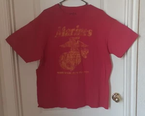 USMC The Few Proud United States Marines Corp Logo Red T-Shirt Black Ink 1776 - Bild 1 von 3