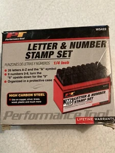 Juego de estampillas de números y letras de acero Performance Tool W5422 de 1/4 de pulgada - Imagen 1 de 2