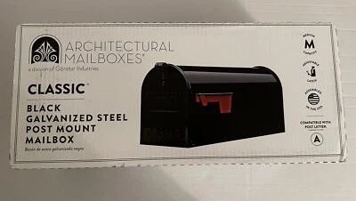 Gibraltar Mailboxes Classic Medium Post Mount Mailbox T1S00B00 Steel Black - Image 1 of 4