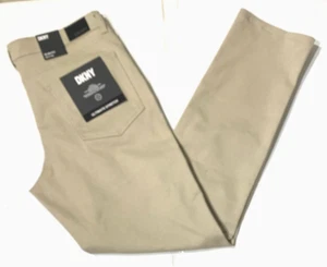 DKNY Men's Slim Fit Sits AT Waist Ultimate Stretch Comfort  Khaki Pant All Size - Picture 1 of 7