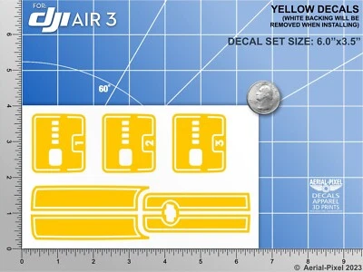 DJI Air 3 / Air 3S Racing Stripes With Battery Decals Number #1-3 Sticker Skin - Image 1 of 3