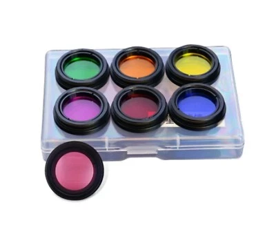 1.25" 7 PC Quality Telescope Filter set glass nebula moon planet filters in case - Image 1 of 2