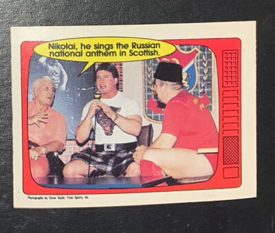 Nikolai, he sings the Russian athem in Scot- HOF 1985 OPC WWF Stars Series 2 #59 - Image 1 of 2
