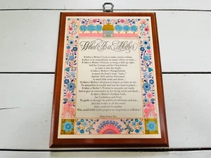 What Is A Mother Poem Vintage Wood Plaque Gift Idea For Mom Wall Hanging - Bild 1 von 10