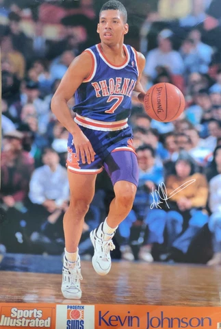 KEVIN JOHNSON Phoenix Suns 1990 ORIGINAL Sports Illustrated POSTER Laminated mnt Cover