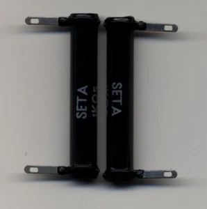 LOT DE 2 ANCIENNES RESISTANCES 1500 OHMS - 10 WATTS -  BOBINEES DE MARQUE SETA - Imagen 1 de 1