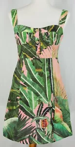 NWT Farm Rio Amazonia Forest Linen Dress Size 2 Sleeveless Tropical Cruise Beach - Picture 1 of 6