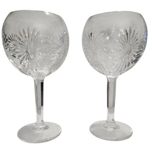 Set 2 bicchieri da vino Waterford Crystal Colleen taglio modello starburst Irlanda - Foto 1 di 5