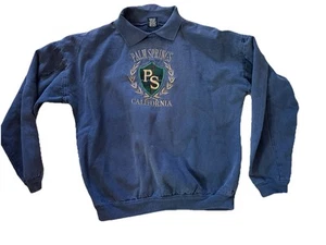 Vintage Wek The World Collared Denim Sweater USA Sz 1 (XL) Palm Springs - Picture 1 of 5