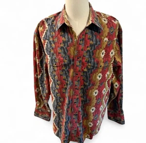Camisa vintage años 80 Wrangler Western Wear perla azteca abotonada 18-36 - Imagen 1 de 6