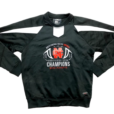 North Central College Pullover Mens M Black Graphic Football Sweatshirt Fleece  - Image 1 of 4