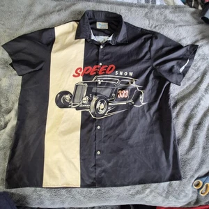 Hawaiian Shirts Speed Show Shirt Mens 4XL Hot Rod Car Graphic Button Up Racing - Picture 1 of 10