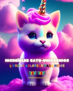 Increbles gato-unicornios Libro de colorear para nios Adorables criaturas fantst - Picture 1 of 1