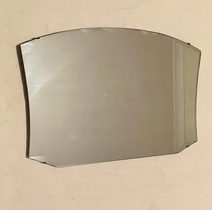 Vintage Scalloped Edge Hanging Rectangular Wall Mirror Art Deco On Chain  - Picture 1 of 9