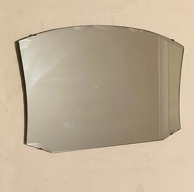 Vintage Scalloped Edge Hanging Rectangular Wall Mirror Art Deco On Chain  - Image 1 of 4