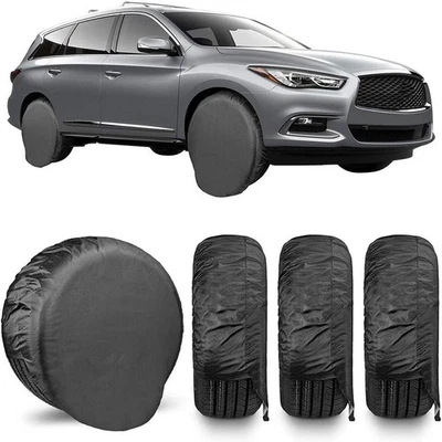 4PCS Windproof Tire Covers with Elastic Rope for Outdoor Vehicle Storage - Image 1 of 4
