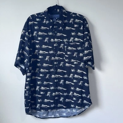 Andrew Fezza Men's Hawaiian short sleeve button up shirt Size L- Black - Image 1 of 4