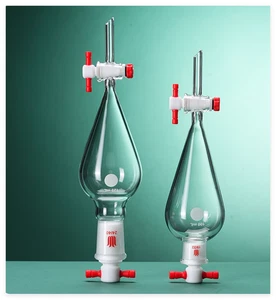 Glass pear-shaped separatory funnel with Teflon valve 24/40 250 500 100ml - Picture 1 of 6