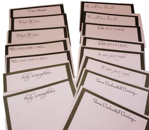 Schreibwaren rosa & braun 15 Dankesschreiben mit Umschlägen individuell perlmuttfarben - Bild 1 von 24