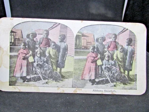 African American Stero view Card - Alabama Snowballs - Child in Wheelchair?   (U - Picture 1 of 4