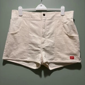 Hammies weiße hochtaillierte Cord-Shorts zum Färben Größe 36 Retro 2" Schrittlänge - Bild 1 von 9