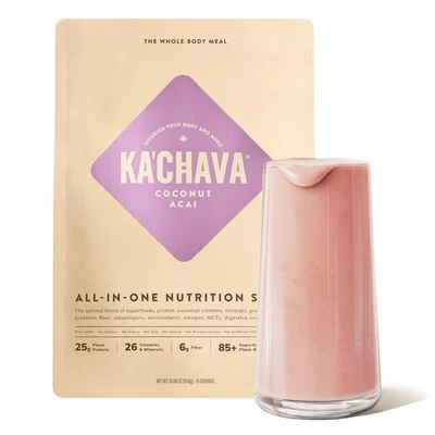 Ka'Chava Whole Body Meal Shake кокосовый асаи 2 фунта — веганский протеиновый порошок с... - Изображение 1 из 4