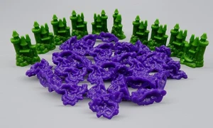 Hasbro Monopoly Disney Villains - 30 Purple Thickets & 10 Green Lairs Spare Part - Picture 1 of 3
