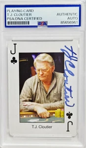 TJ Cloutier Signed Jack Of Clubs Poker Playing Card Autograph Auto PSA WSOP HOF - Picture 1 of 2