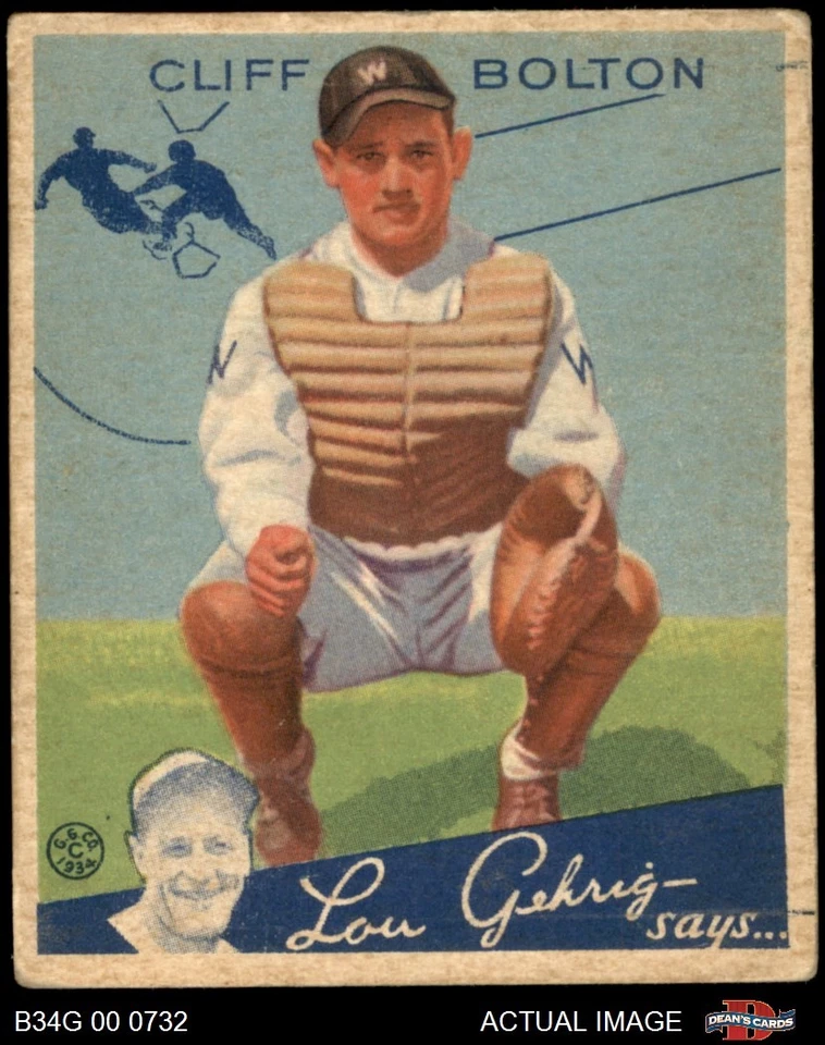 1934 Goudey #65 Cliff Bolton Senators 3.5 - VG+ - Image 1 of 1