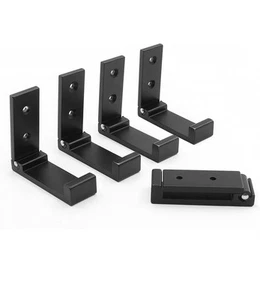 5 Stück Faltbarer Kleiderhaken, Faltbare Wandbehängehaken, Aluminiumlegierung Mattschwarz - Bild 1 von 7