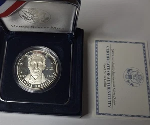 US Mint 2009 Louis Braille,  Commemorative Siver Dollar  Proof, OGP - Picture 1 of 3