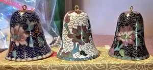 De Colección Lillian Vernon Cloisonne Campana Adornos Juego de 3 Caja Original, LV-3807 NUEVO - Imagen 1 de 7