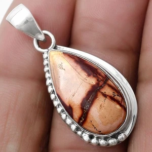 Colgante de plata de ley 925 con piedras preciosas de pintura india natural P-1326 - Imagen 1 de 5