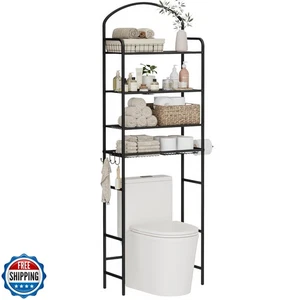 Cerlyunzan 4-Tier Over The Toilet Storage, Bathroom Organizer, Space-Saving, - Picture 1 of 5