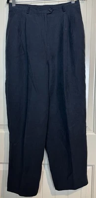 Vintage Lauren Ralph Lauren Silk Linen Trousers Pants Women’s Size 12 black - Image 1 of 4