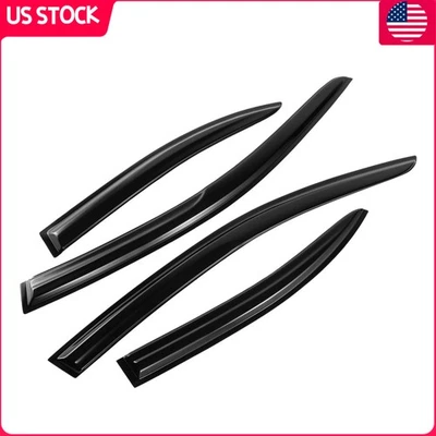 Window Visor Fits Mitsubishi Lancer 2008-2017 4Pcs 3D Wavy Tape-on JDM - Image 1 of 4