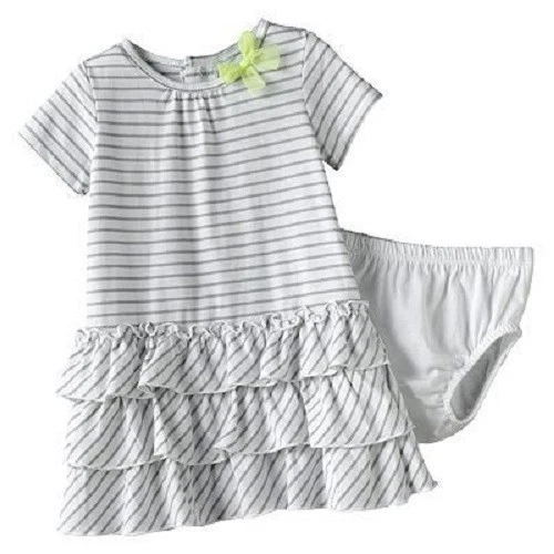 Carter's 2 Piece Tiered Ruffles Dress With Diaper Cover Size Newborn