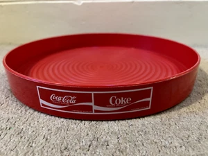 11.25" / 28.5CM COCA-COLA COKE RED ROUND PLASTIC SERVING TRAY FRENCH 1980s - Picture 1 of 15