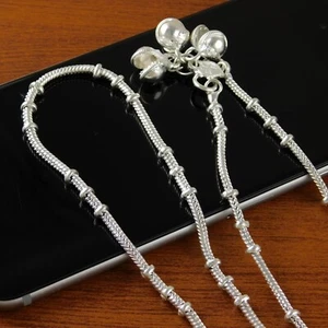American Girl Daily Wear 925 Silver Plated Anklet Payal Fashion Ankle Bracelets - Picture 1 of 7