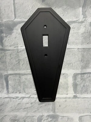 Interruptor de luz caixão tampa placa de parede, gótico, preto fosco, alternância única, longo - Imagem 1 de 4