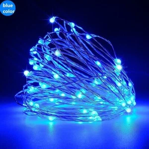 Fantado 100 Blue LED Micro Fairy String Light, Waterproof Wire (33ft, AC Plug... - Picture 1 of 5