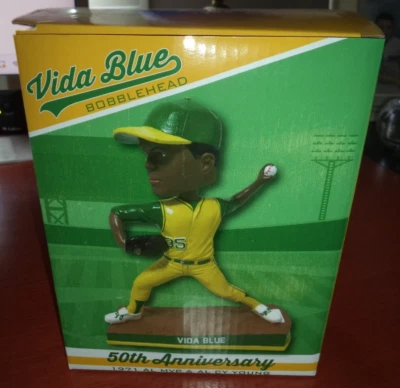 Vida Blue Oakland A's 50th Anniversary 1971 AL MVP & AL CY Young Bobblehead NIB - Image 1 of 4