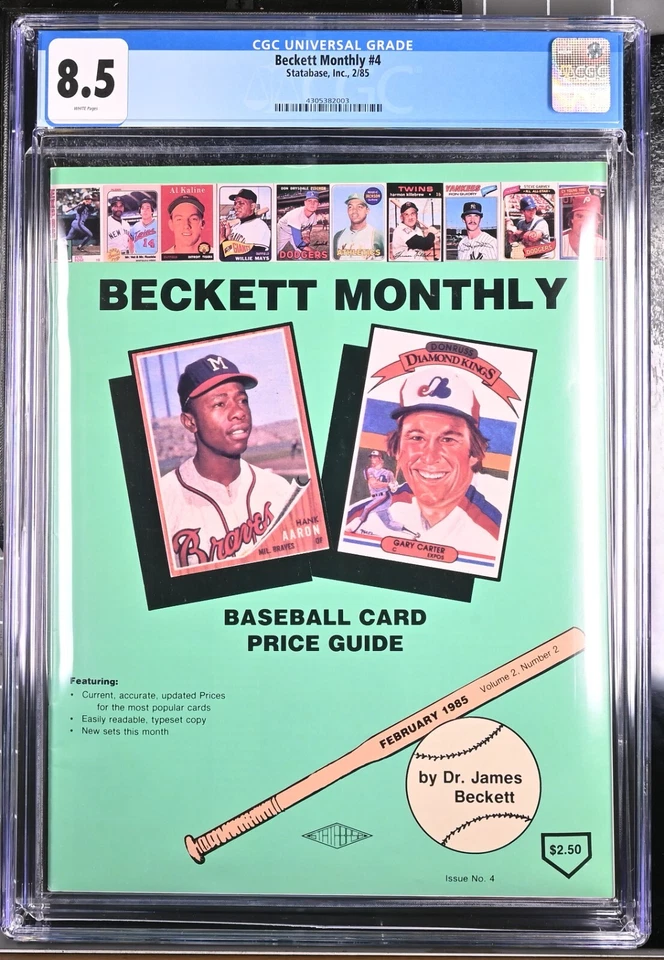 1985 年贝克特棒球卡月刊 #4 价格指南杂志 CGC 8.5 第四期 — 第 1/1 张图片