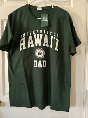 Camiseta de algodón grande de papá guerreros arco iris de la Universidad de Hawaii nueva con etiquetas Foto 1 de 4