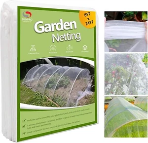 Garden Netting Pest Barrier, Plant Covers 8x24Ft Mesh Mosquito Net Bird Netting - Picture 1 of 6