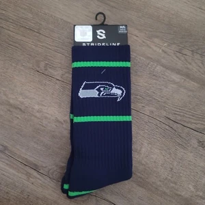 Seattle Seahawks NFL Navy Green Adult 8-12 Quarter Mid-Length Socks M/L NEW Men - Picture 1 of 4