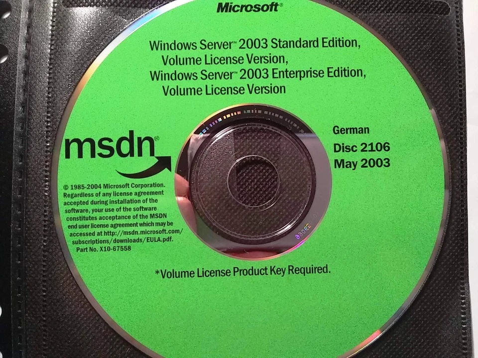Windows Server 2003  Enterprise / Standard Edition w/ 2 Keys & License GERMAN - Image 1 of 1