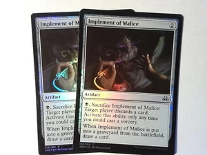 2x Foil Implement of Malice	 Aether Revolt - Magic the Gathering mtg Artifact - Picture 1 of 1